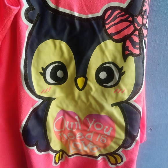 Justice Girls Size 14 Pink Owl Tank Top - Picture 2 of 5
